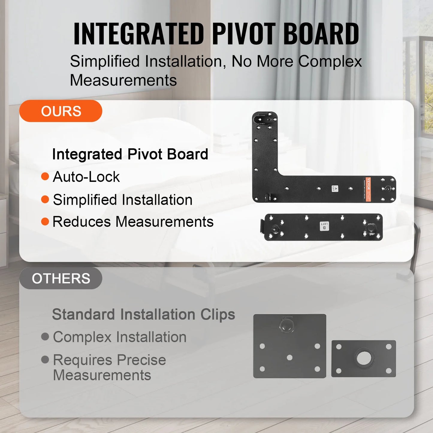 Murphy Bed Kit Vertical Deluxe DIY Wall Mechanical Hardware