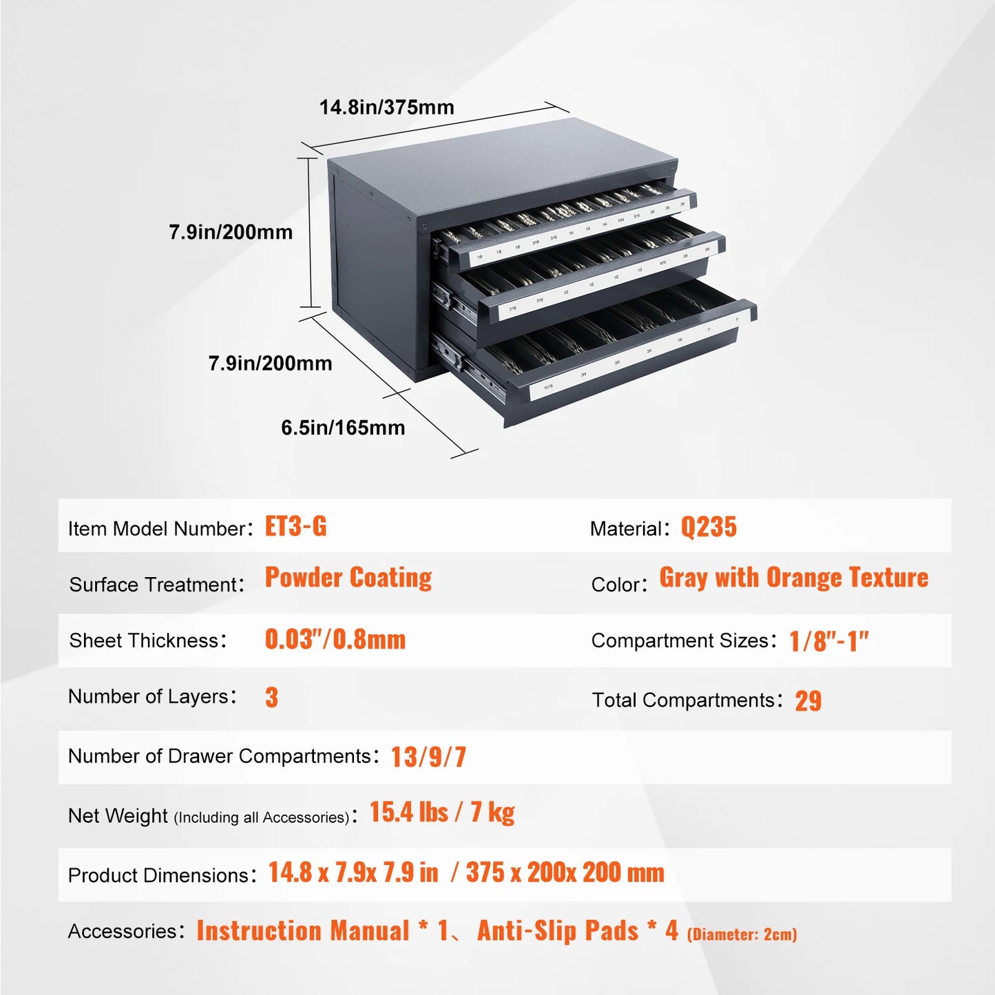 SucceBuy Steel Drill Bit Dispenser Cabinet Organizer