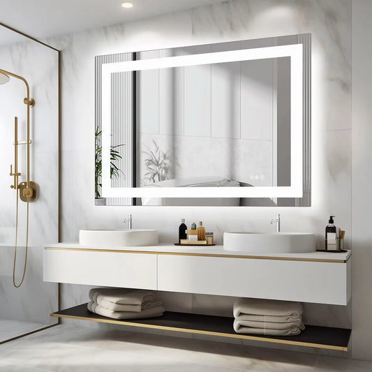 JHK LED Vanity Mirror With Memory Function Front And Backlit