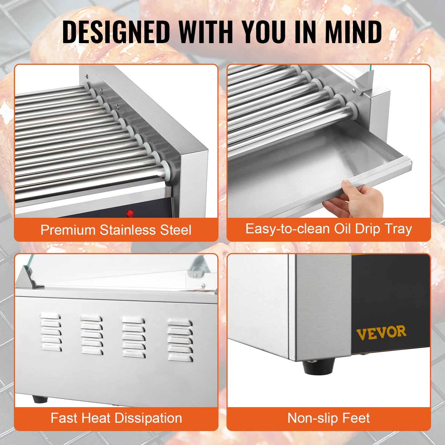 Succebuy Hot Dog Roller Machine Five Seven Eleven Rollers