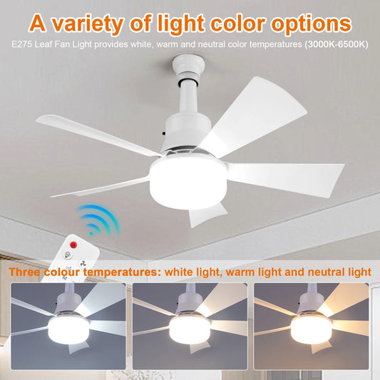 APWIKOGER Socket Ceiling Fan With Light And Remote