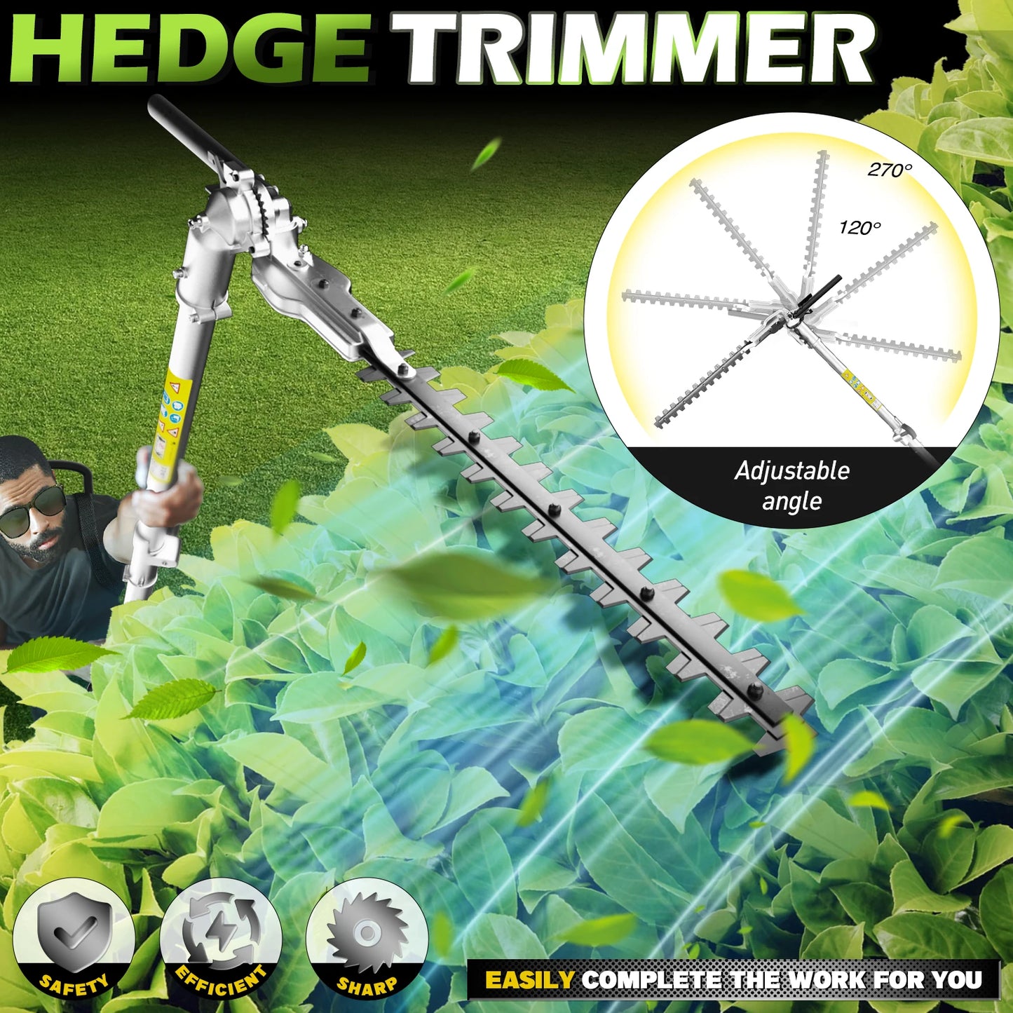 Gas Powered 6 In 1 Hedge Trimmer, Weed Eater, Cutter