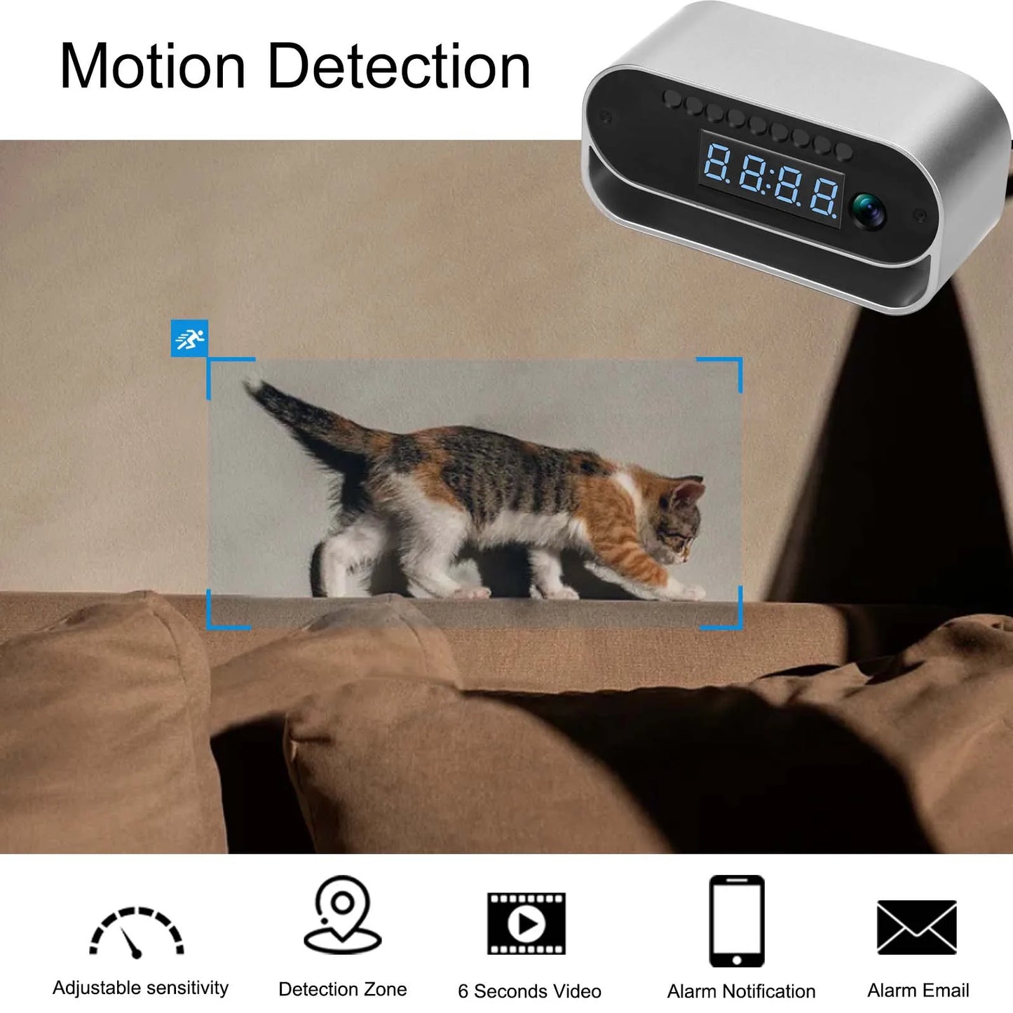 Ouvis 4K HD Camera Clock With WiFi Night Vision Surveillance