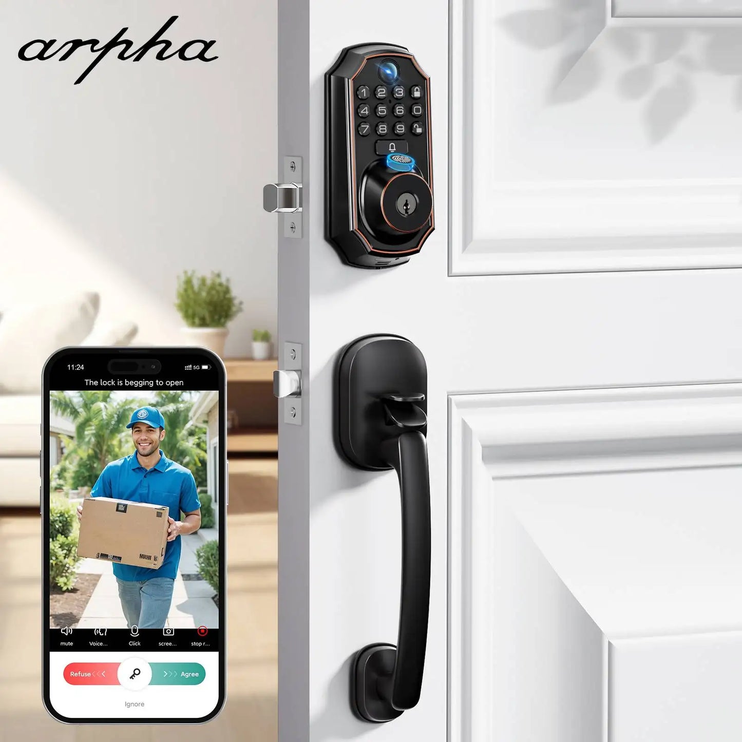 Arpha D289H Smart Lock WiFi Keyless Door Lock With Camera