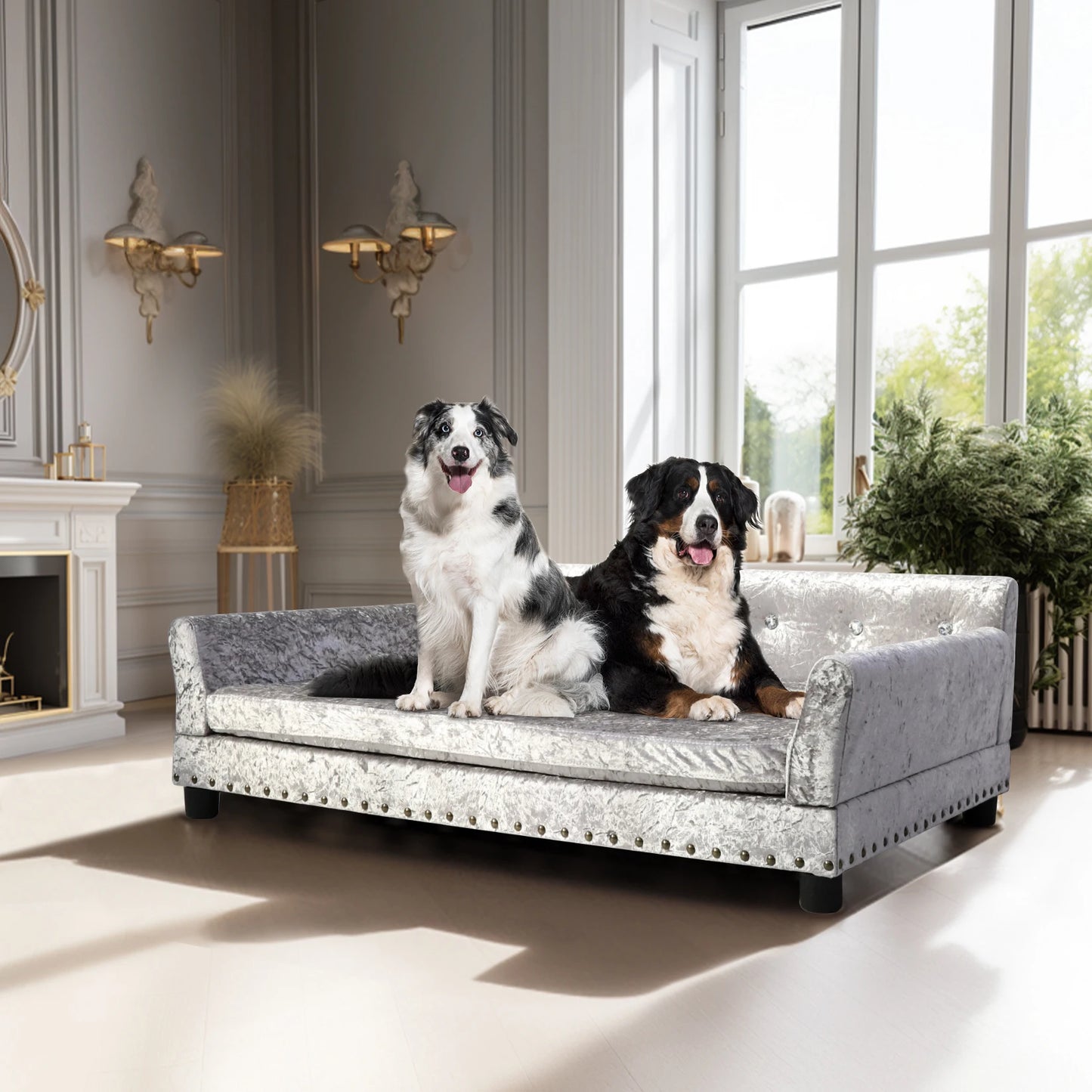 BORWART Heavy Duty Pet Sofa Bed Large Raised Dog And Cat Couch