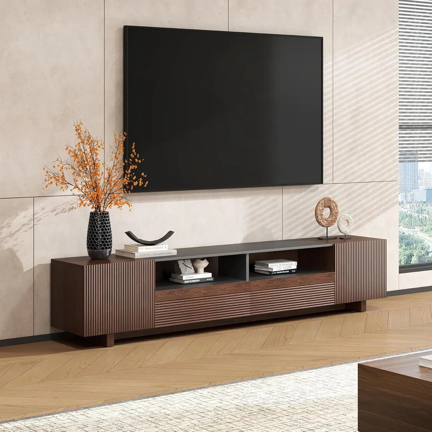 Guangbai TV Stand With Storage Cabinets And Drawers