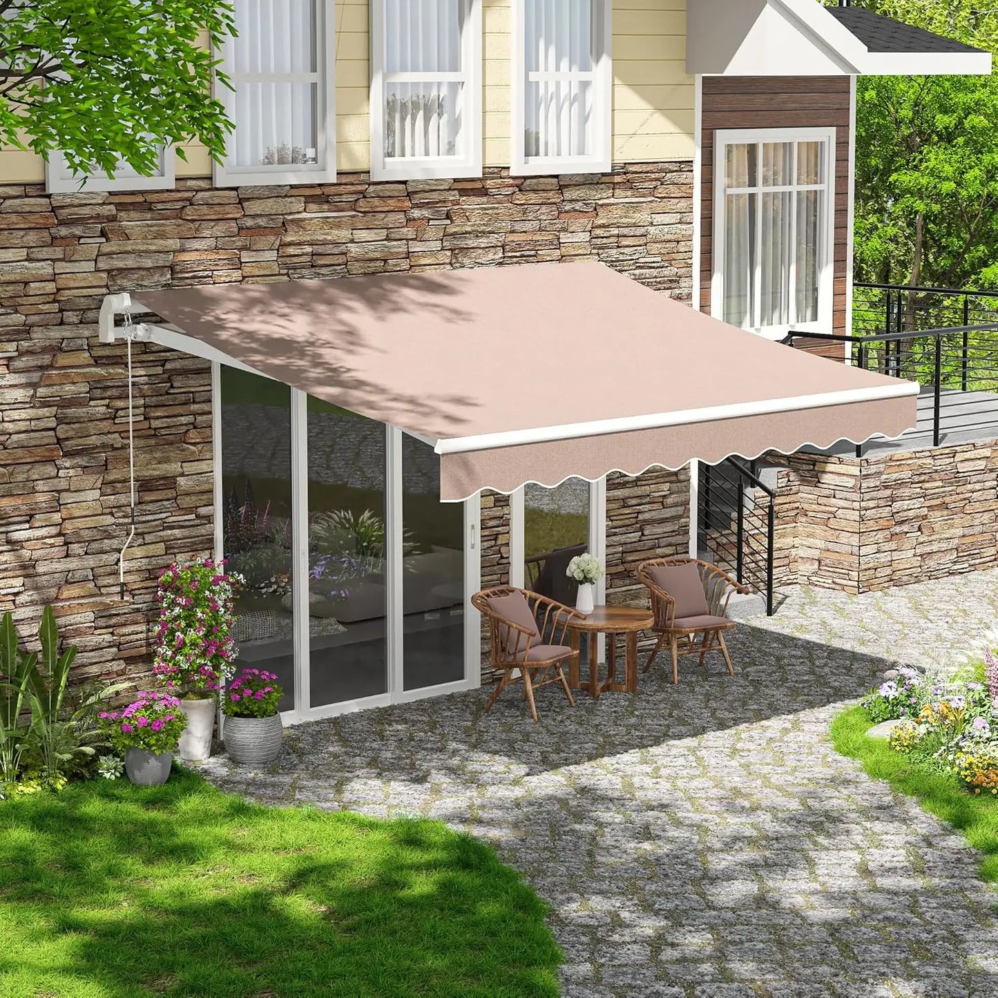 Patio Retractable Awning Sun Shade Shelter For Outdoor Spaces