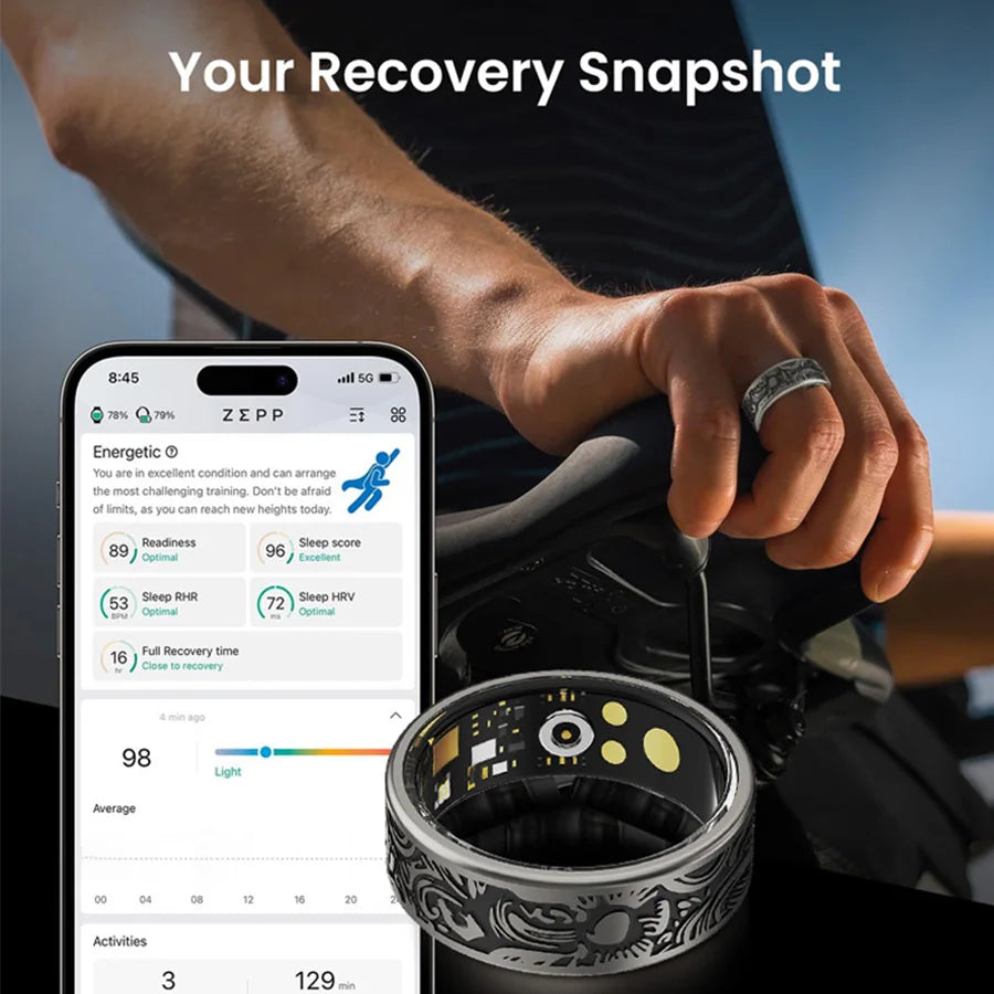 Smart Ring Fitness Tracker IP68 Waterproof With Sleep Monitor