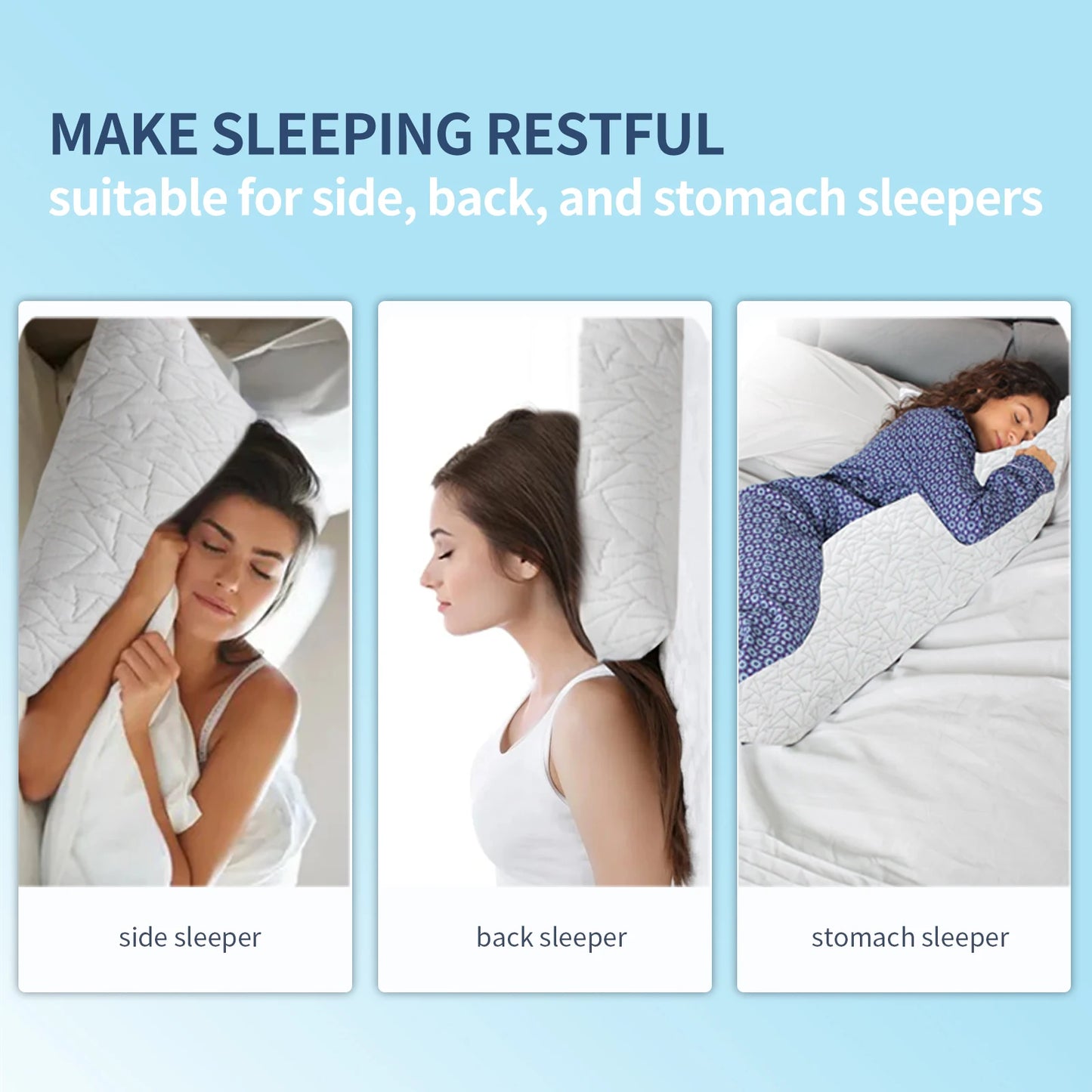 Memory Foam Body Pillow For Adults Restful Sleep Comfort