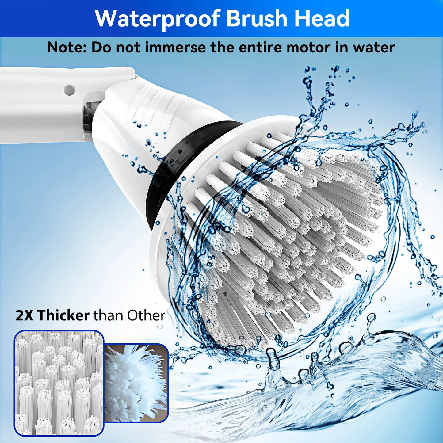 INSE 450RPM Cordless Spin Scrubber With 5 Replaceable Brushes
