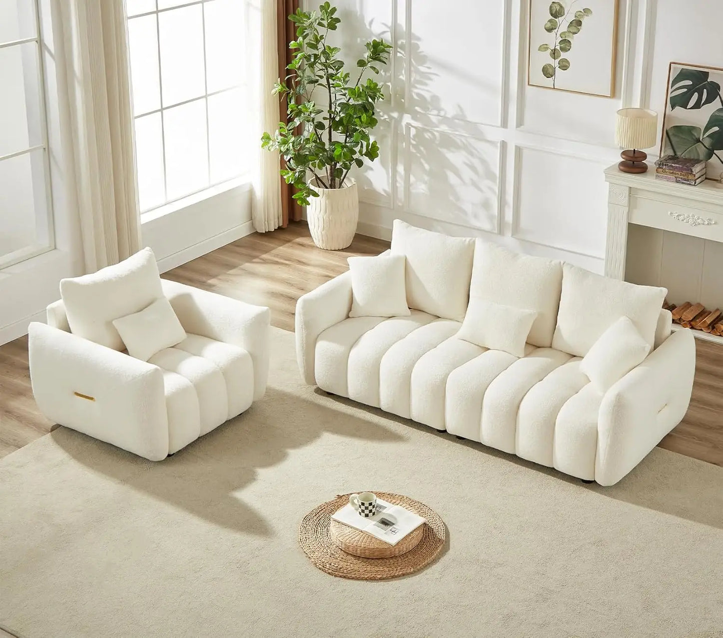 Teddy Sofa Set Modern Living Room Cloud Boucle Furniture