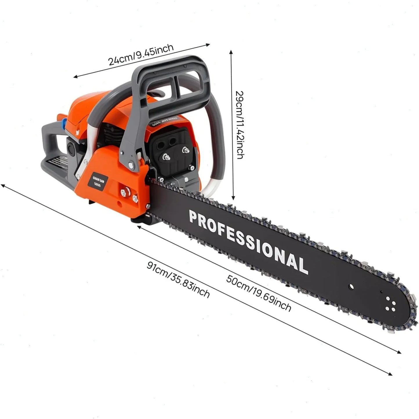 Bymaocar Gasoline Chainsaw 58cc 60cc Portable Wood Cutter Outdoor