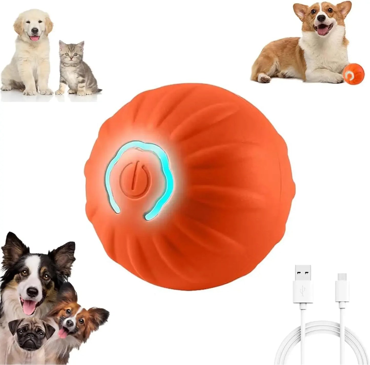Smart Jumping Ball Dog Toy With Vibrating Shaky Bouncing Action