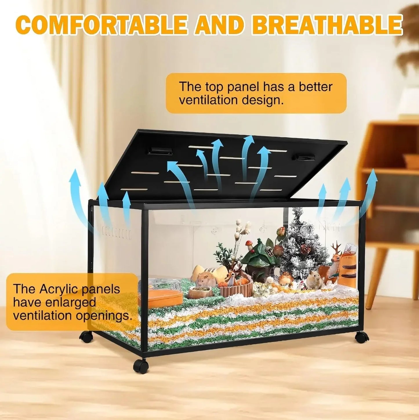 Stackable Hamster Cage With Top Access For Small Pets