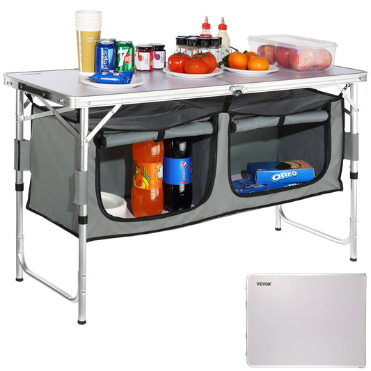 SucceBuy Folding Picnic Table Aluminum With Storage Bag For Outdoors