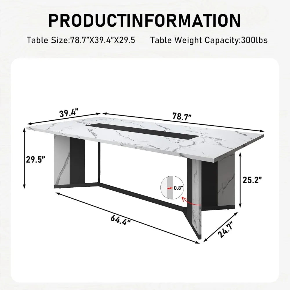 Modern Waterproof Rectangular Dining Table For Six To Eight