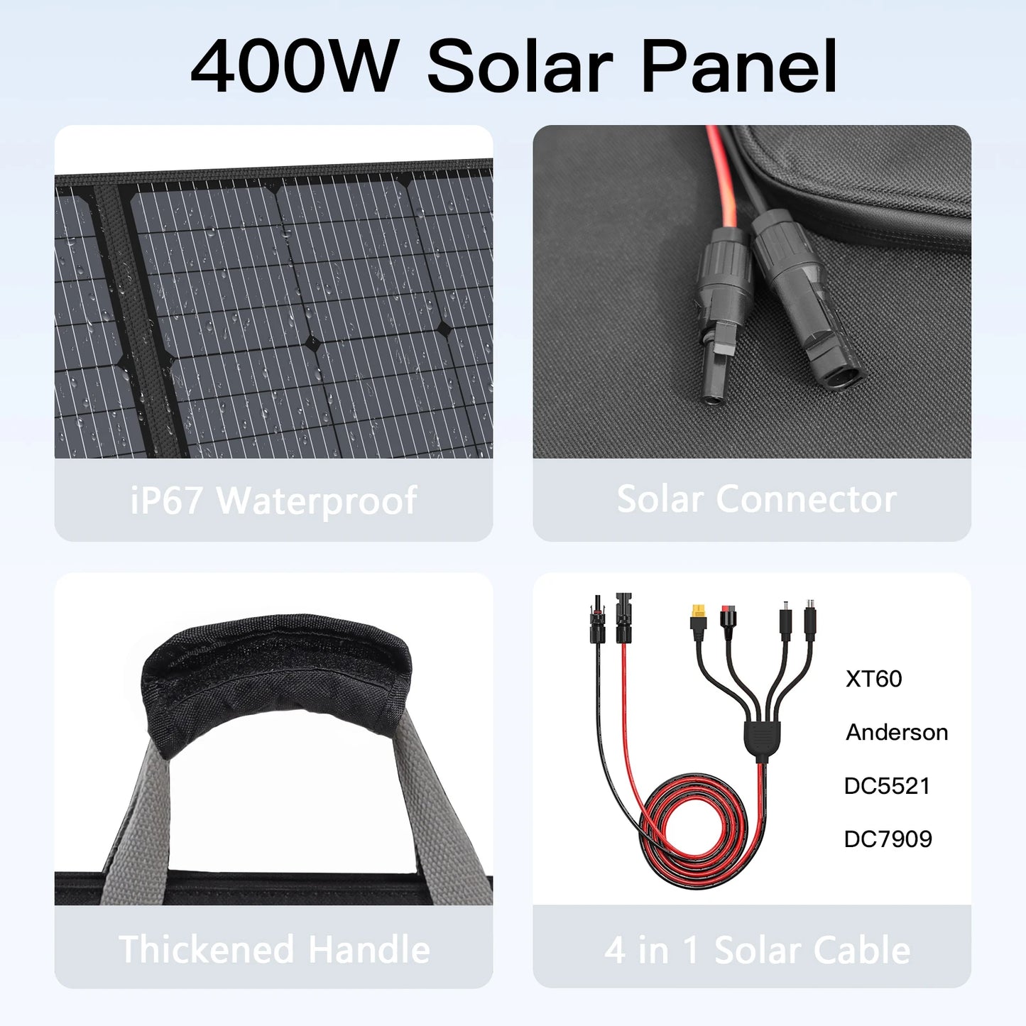 MHPOWOS Portable Foldable Solar Panel For Outdoor Activities IP67 Waterproof