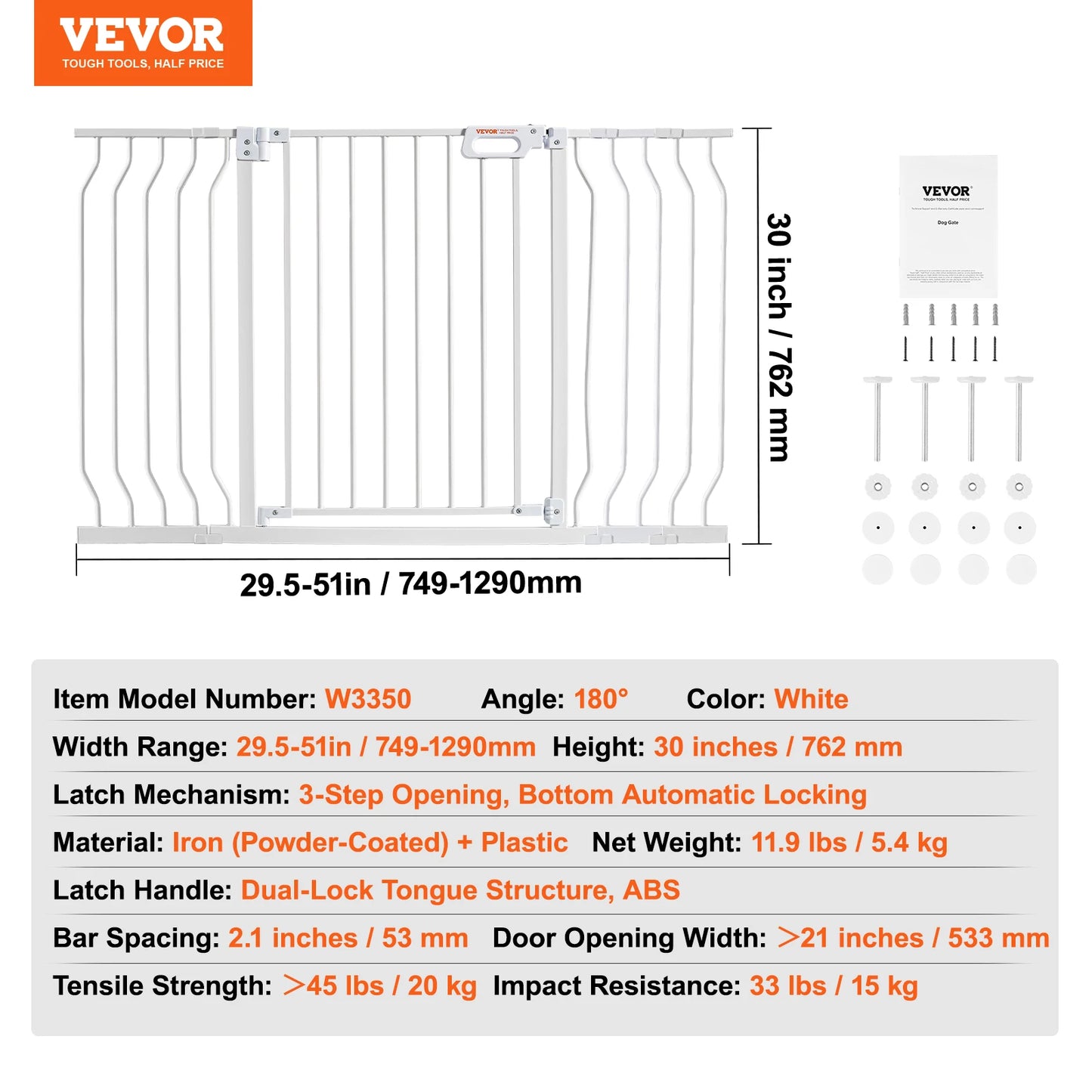 SucceBuy Baby Gate Walk Through Pet Security Pressure Mount
