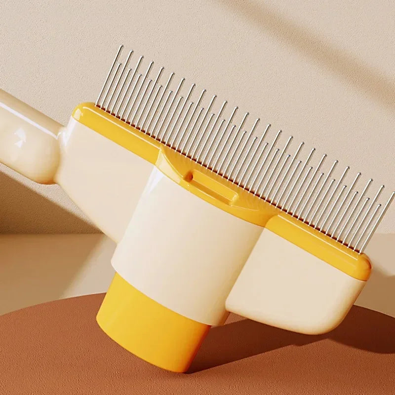 One Button Self Cleaning Dog Grooming Comb With Massage Brushing