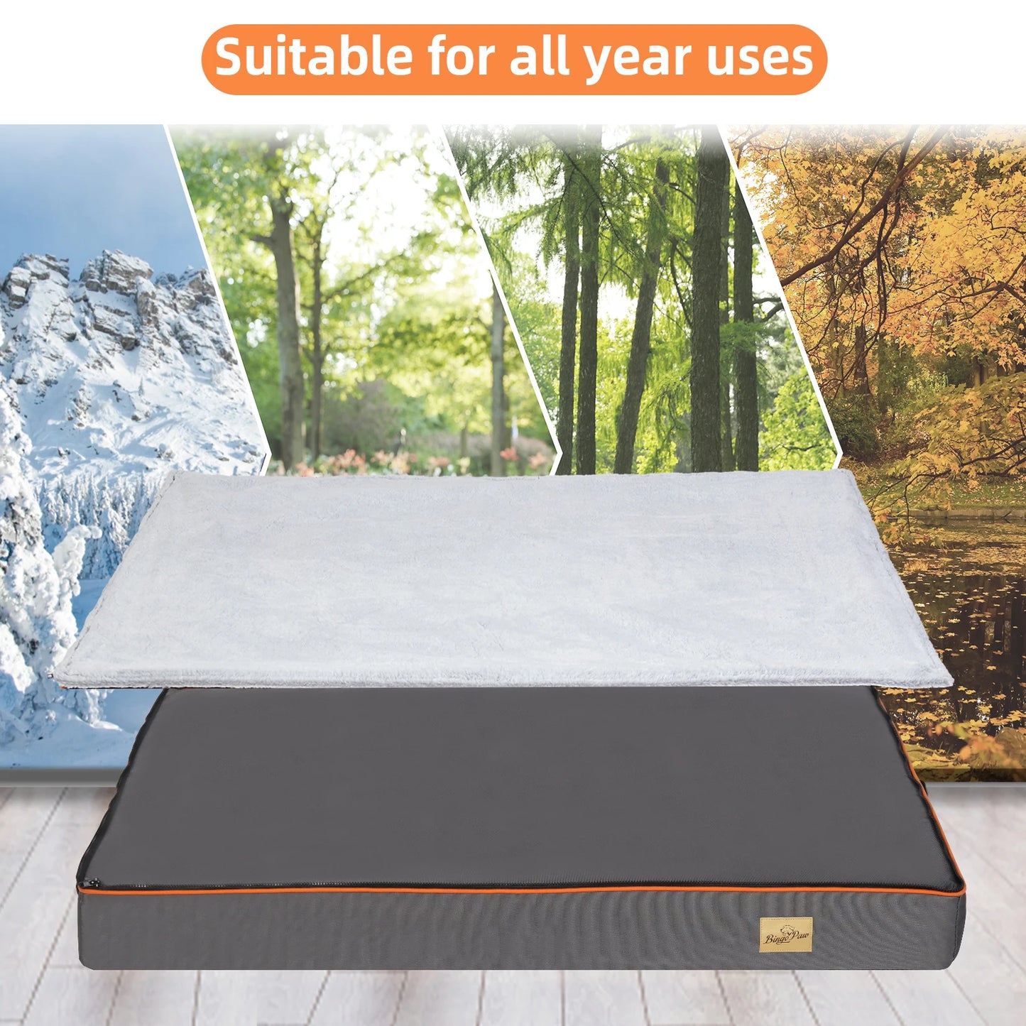 BINGOPAW Orthopedic Dog Bed With Washable Cover And Foam Cushion