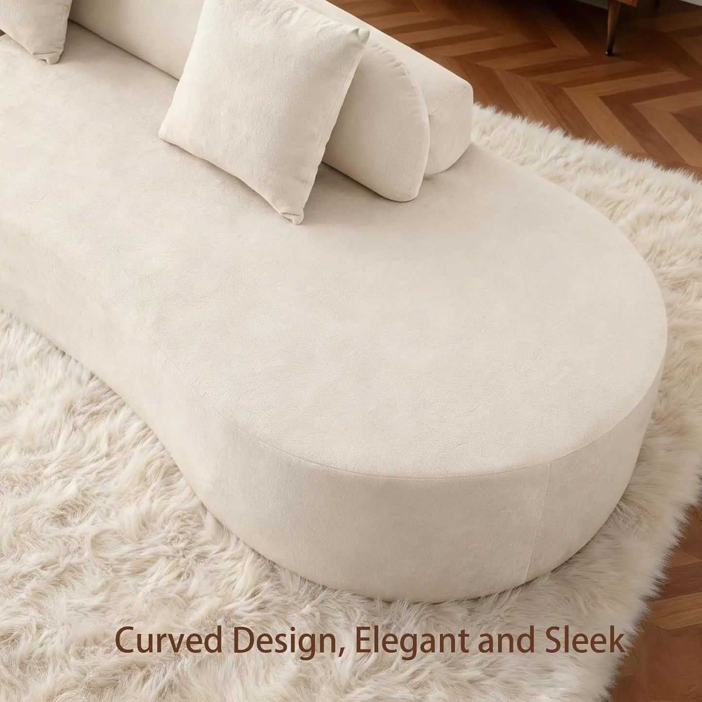 Modern Curved Sectional Sofa Plush Modular Couch For Living Room