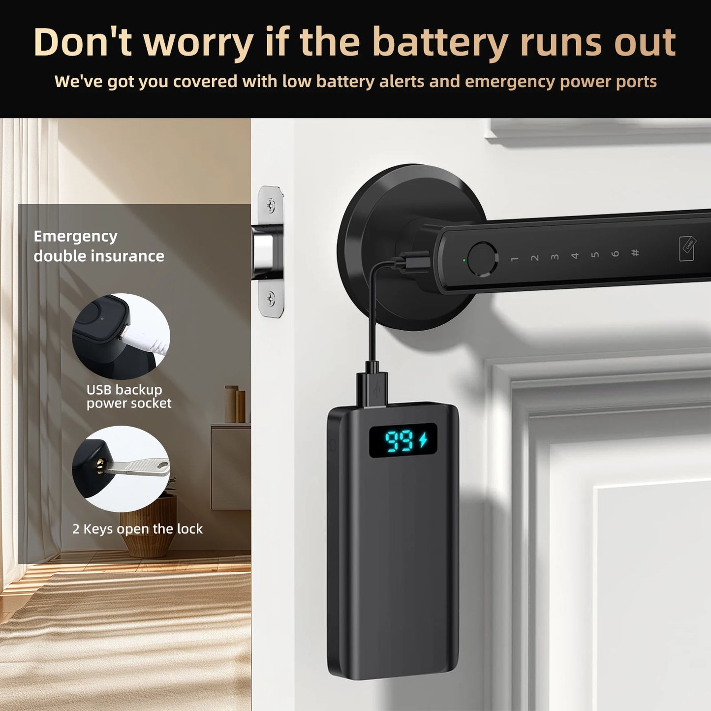Viladepot Smart Lock With Fingerprint, Passcode And App Control
