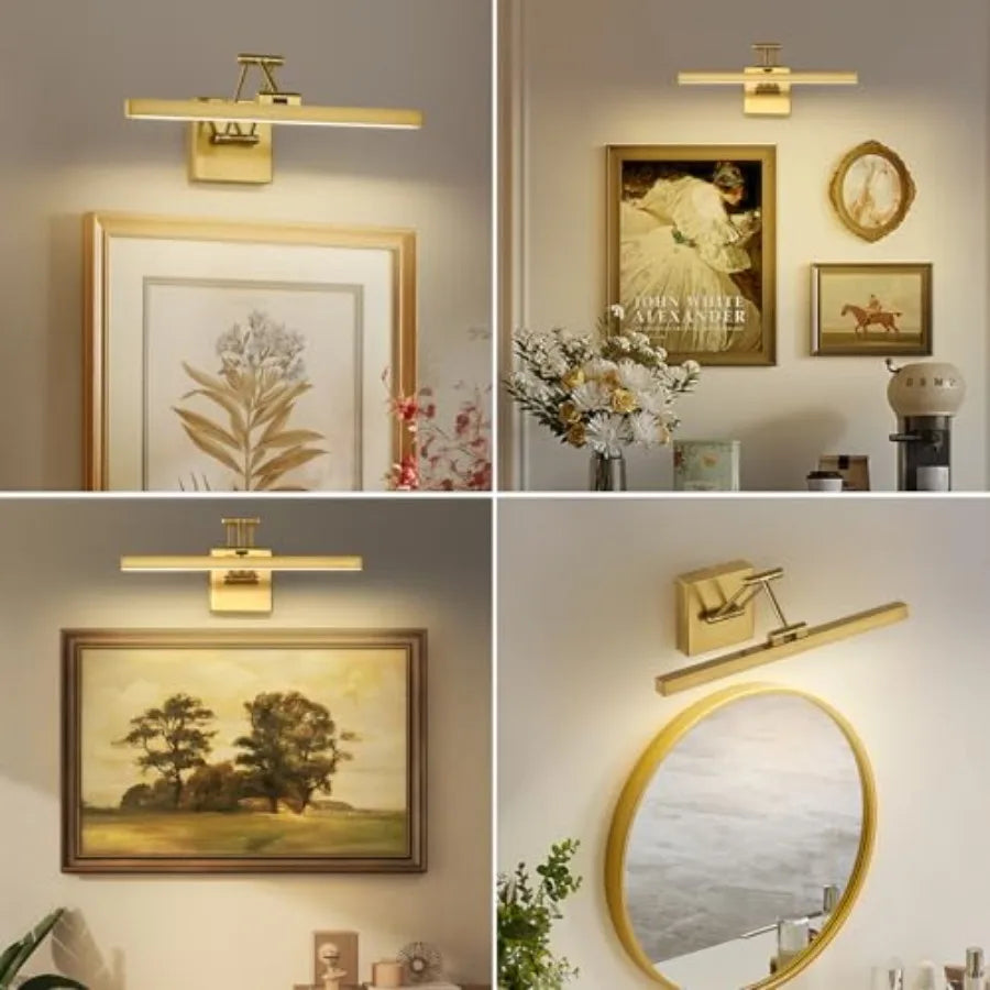 Brass Hardwired LED Picture Light For Paintings And Wall Art