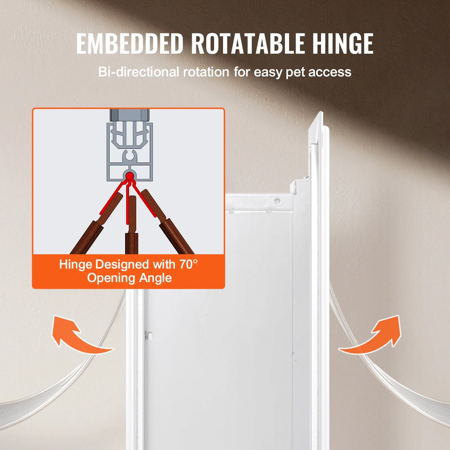 Pet Door With Locking Metal Frame And 3-Flap Weatherproof System