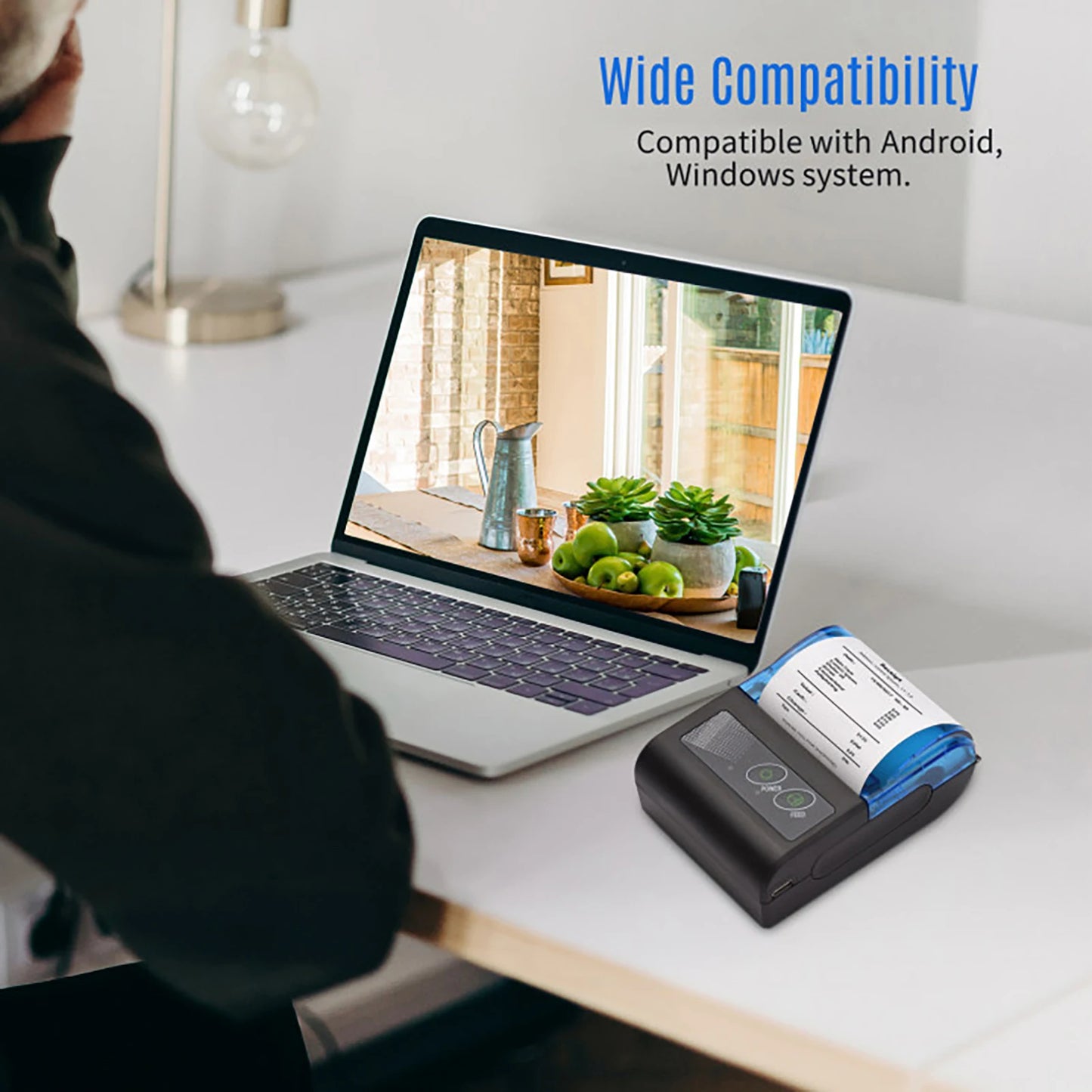 Bisofice Portable Thermal Receipt Printer Wireless USB