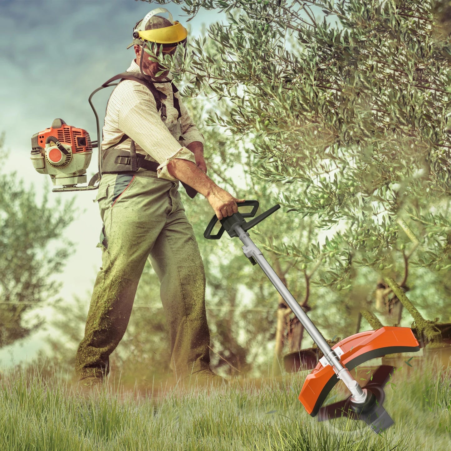 Gas Powered 6 In 1 Hedge Trimmer, Weed Eater, Cutter