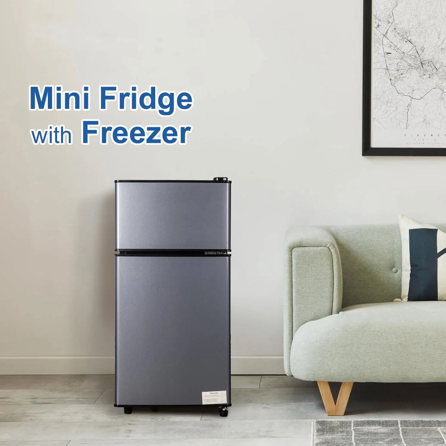 Krib Bling Mini Fridge With Freezer Energy Efficient Low Noise