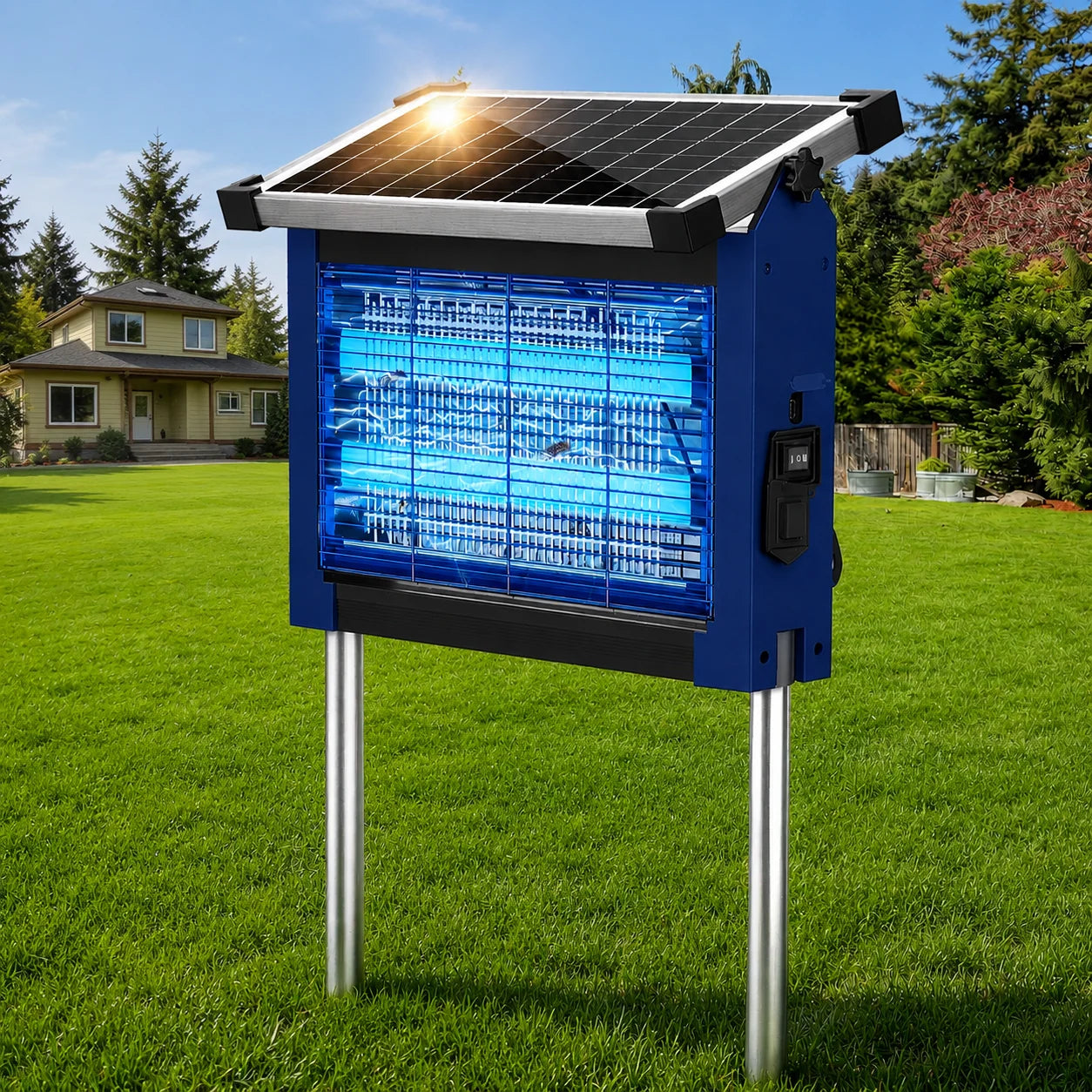 Solar Bug Zapper Outdoor Waterproof Cordless Mosquito Zapper For Patio
