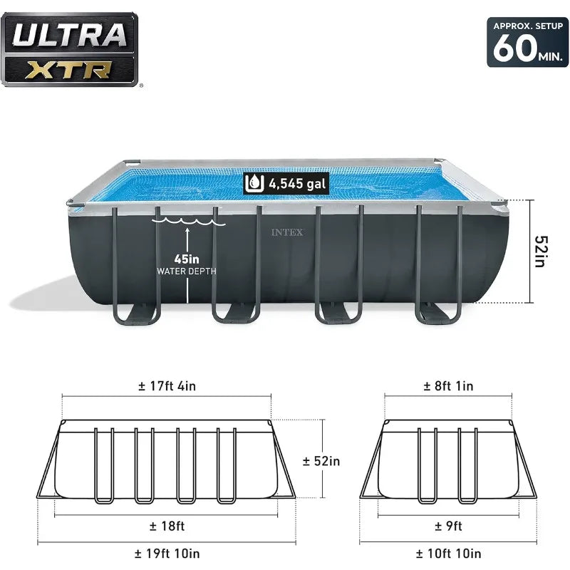 Ultra XTR Rectangular Frame Swimming Pool Set With Pump
