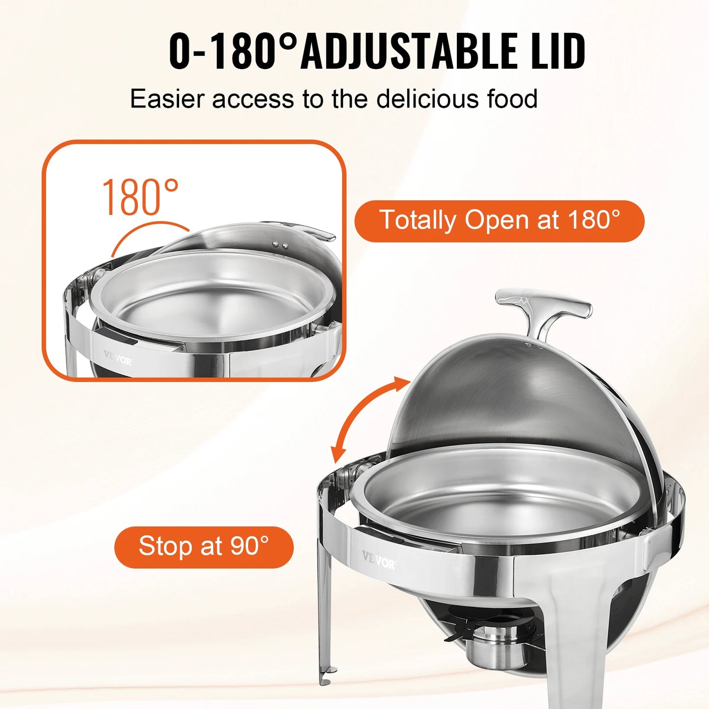 SucceBuy Roll Top Chafing Dish Set Stainless Steel Warmer