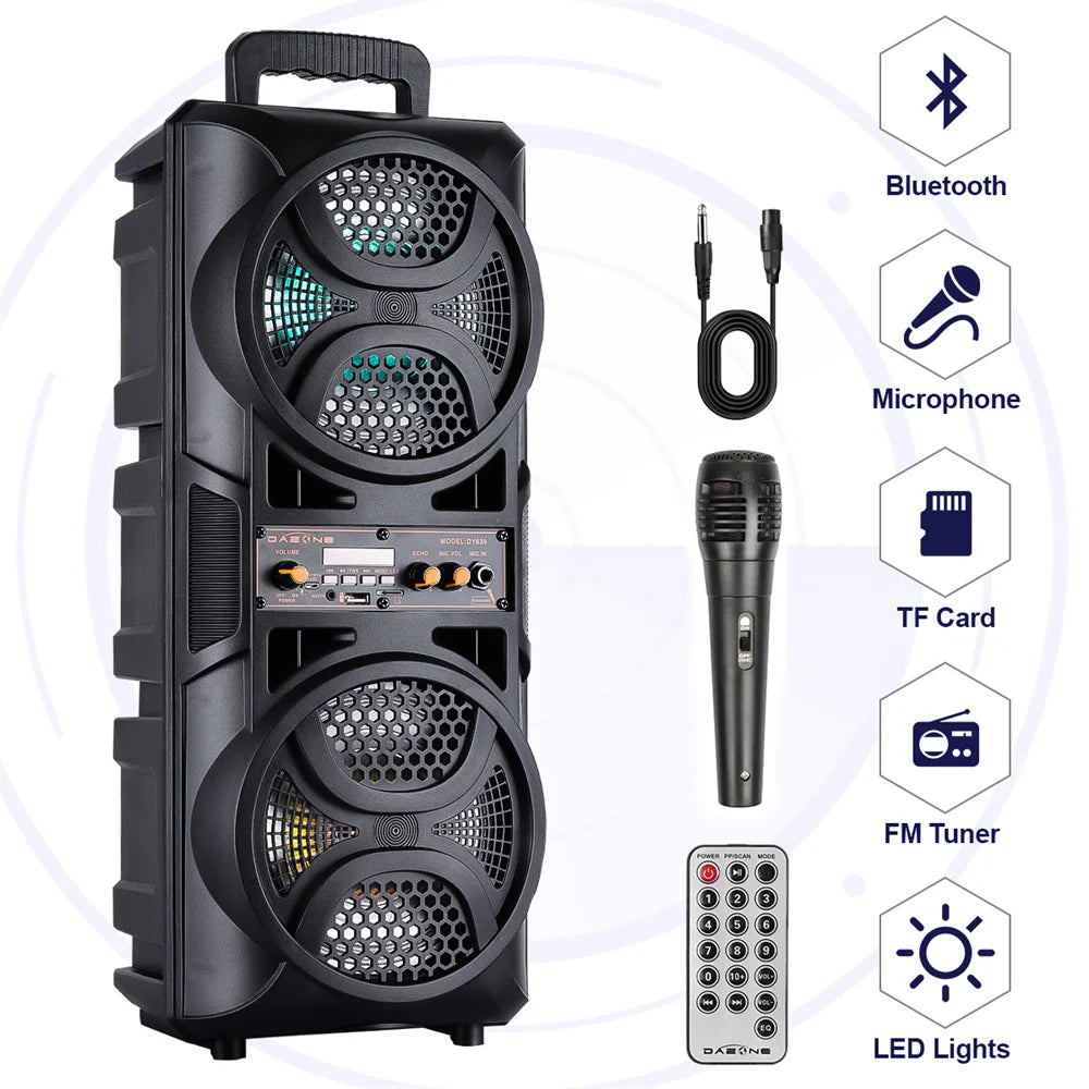 CURUK 3000W Portable Bluetooth Speaker Subwoofer Heavy Bass