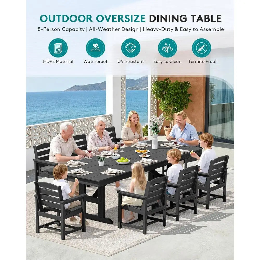 LISM HDPE Outdoor Dining Set With Table And Armchairs