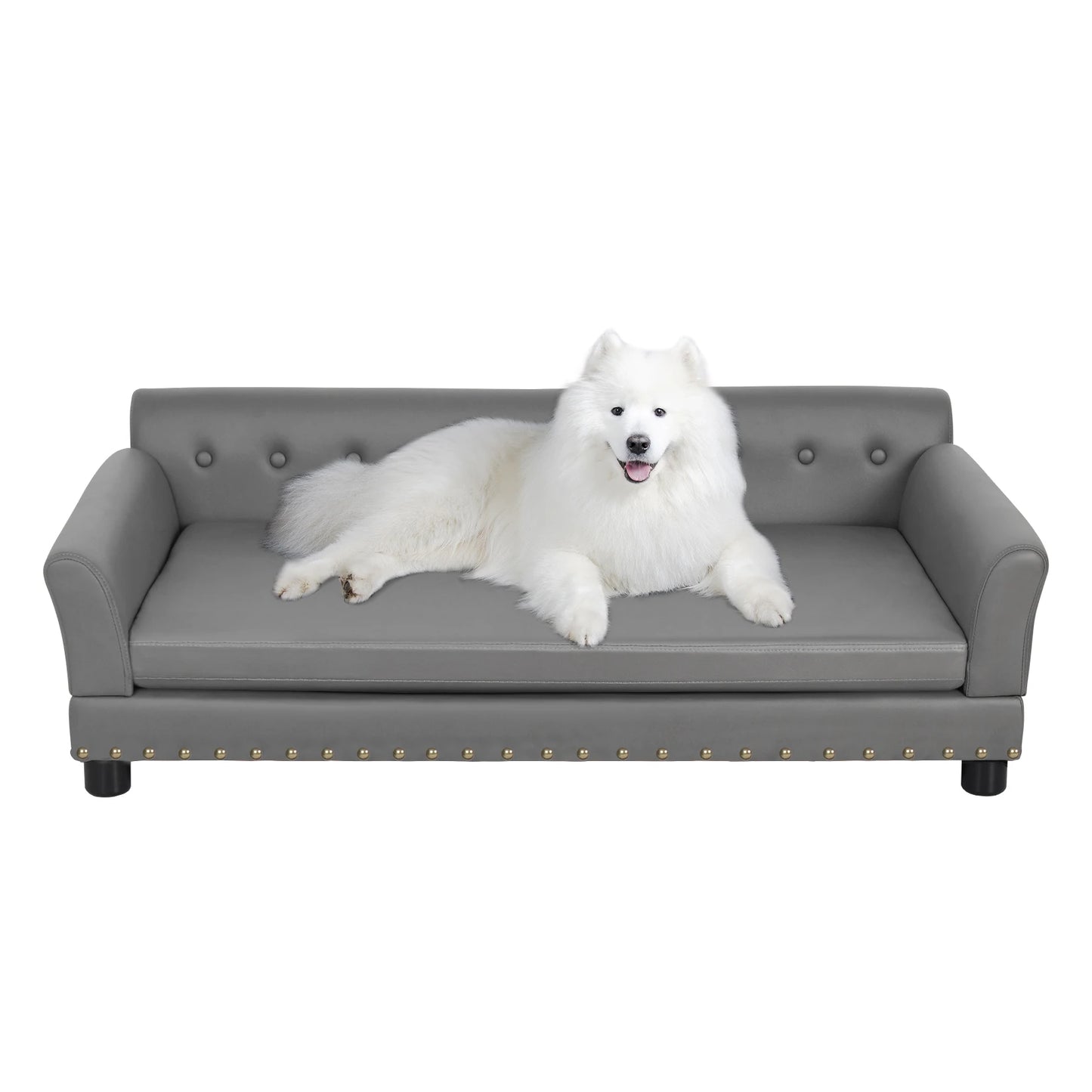 BINGOPAW Elevated Leather Dog Sofa Bed Durable Waterproof