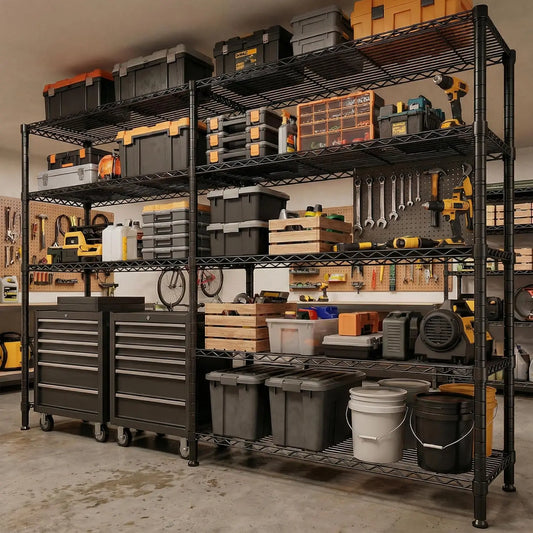 JIUAN 5-Tier Metal Wire Shelving Unit for Garage Storage