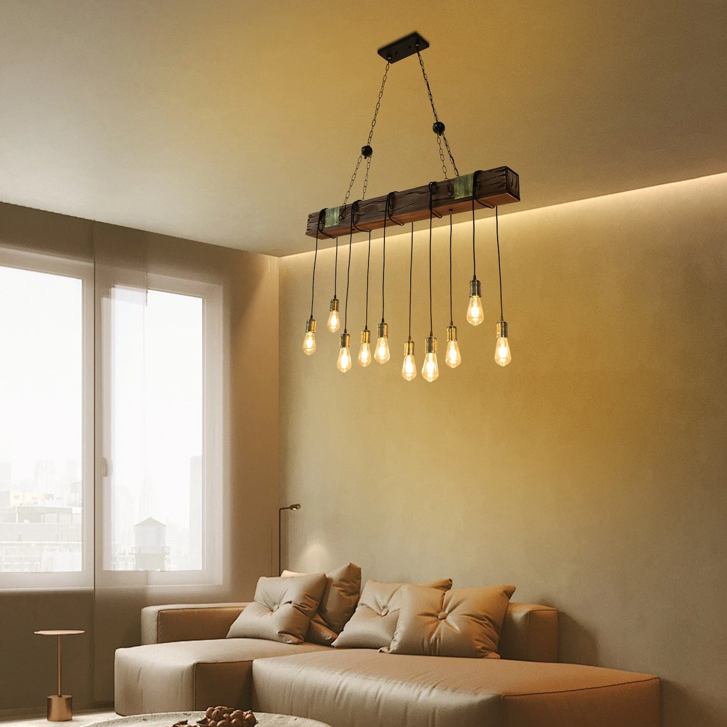 Vintage Wood Ceiling Chandelier Pendant Light E26 Loft Bar