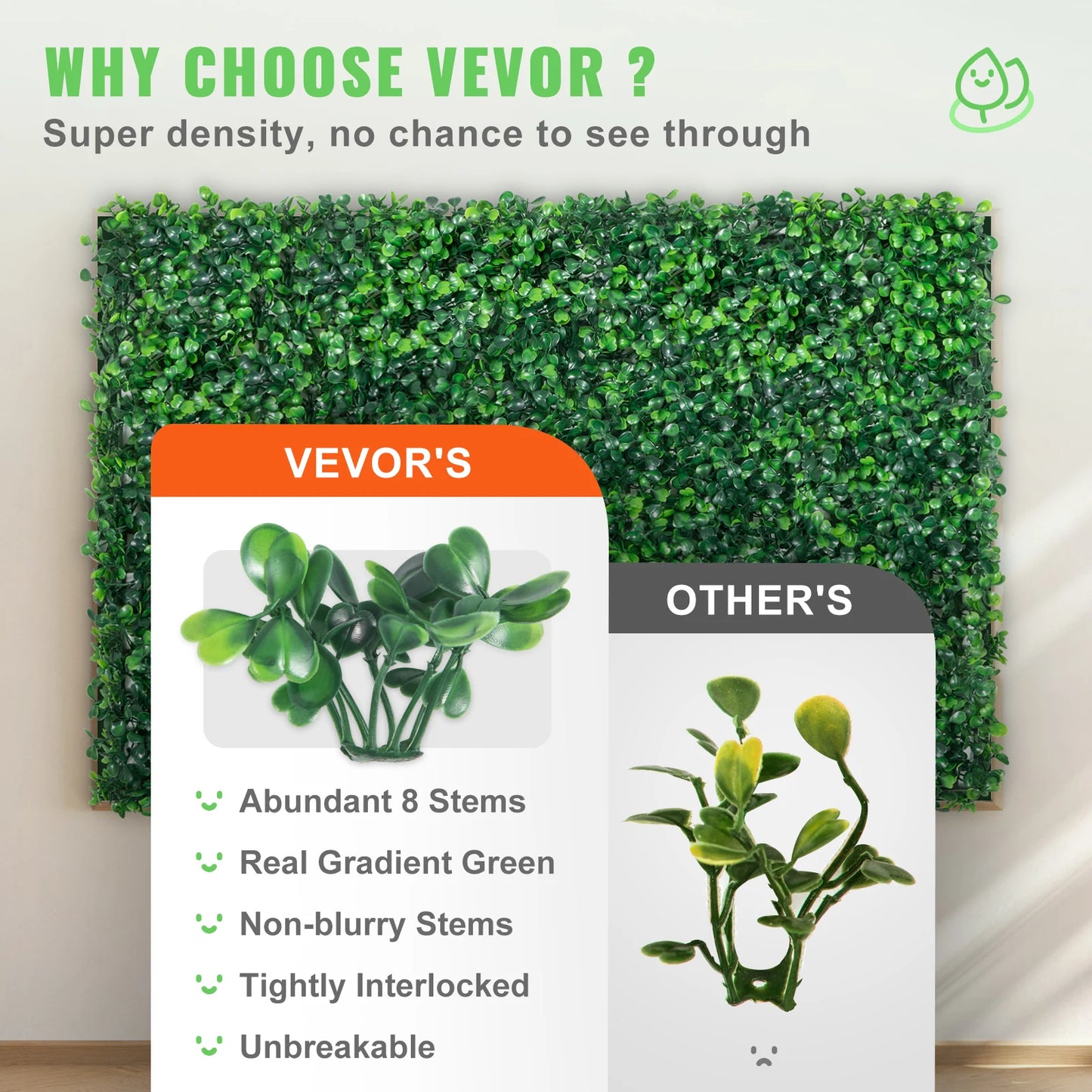 Artificial Boxwood Wall Panels UV Resistant Backdrop
