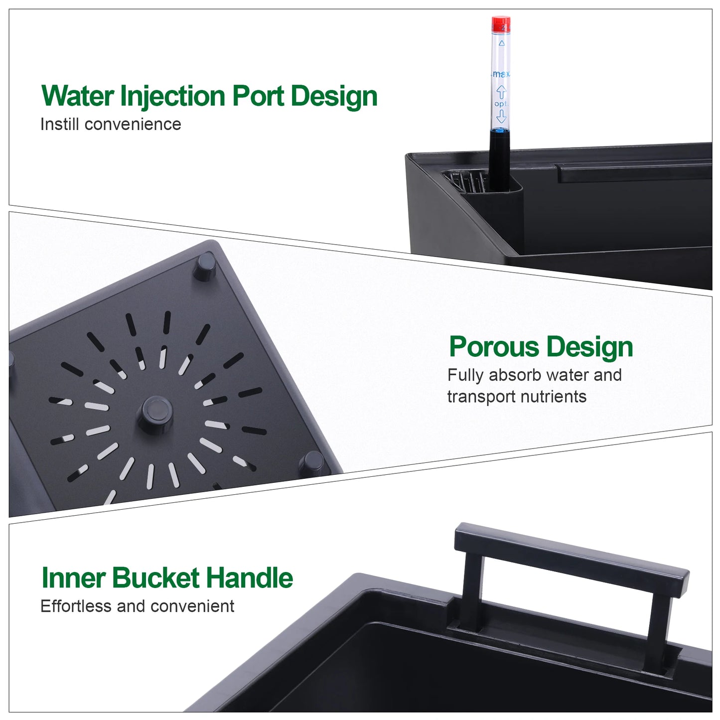 Outdoor Indoor Planter Pots Set With Drainage And Auto Watering