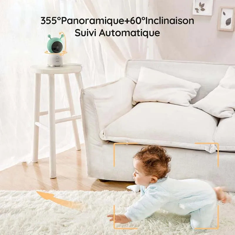 BOIFUN 2K Baby Monitor Camera With App Control Night Lights