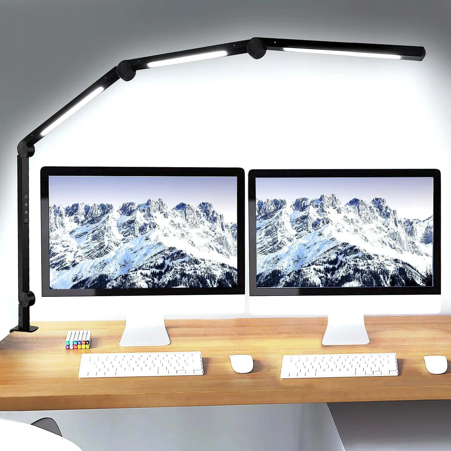 Led Desk Lamp With Clamp Arm Dimmable 4 Color Modes