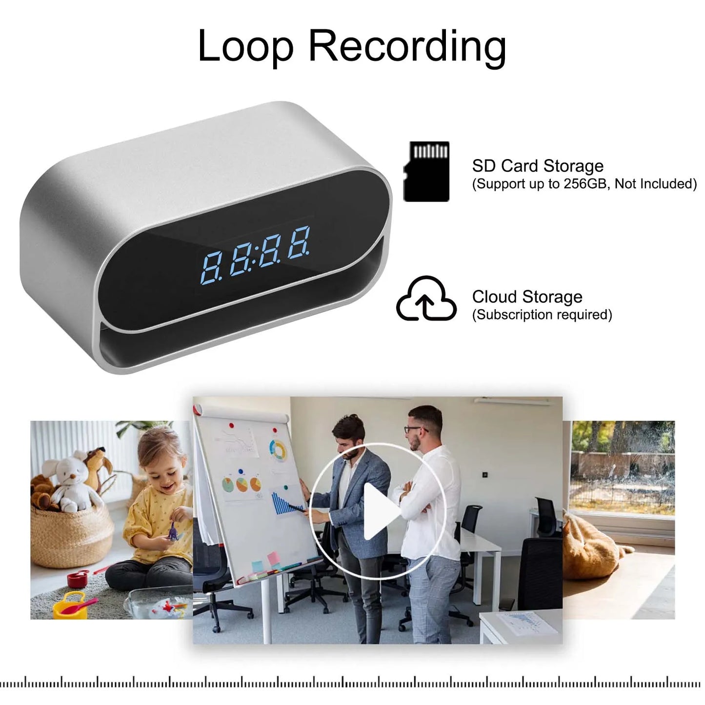 Ouvis 4K HD Camera Clock With WiFi Night Vision Surveillance
