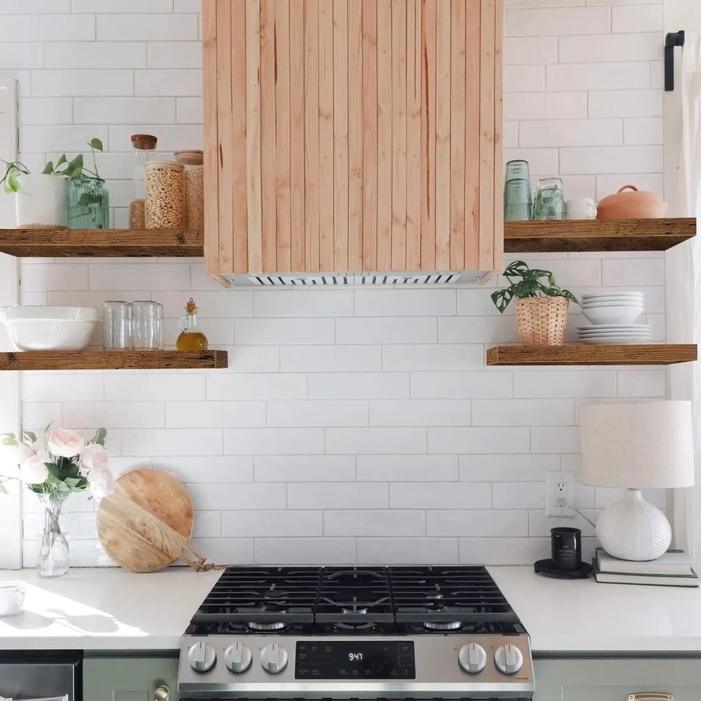 Floating Shelves Set Of 4 Wall Storage Farmhouse Brown