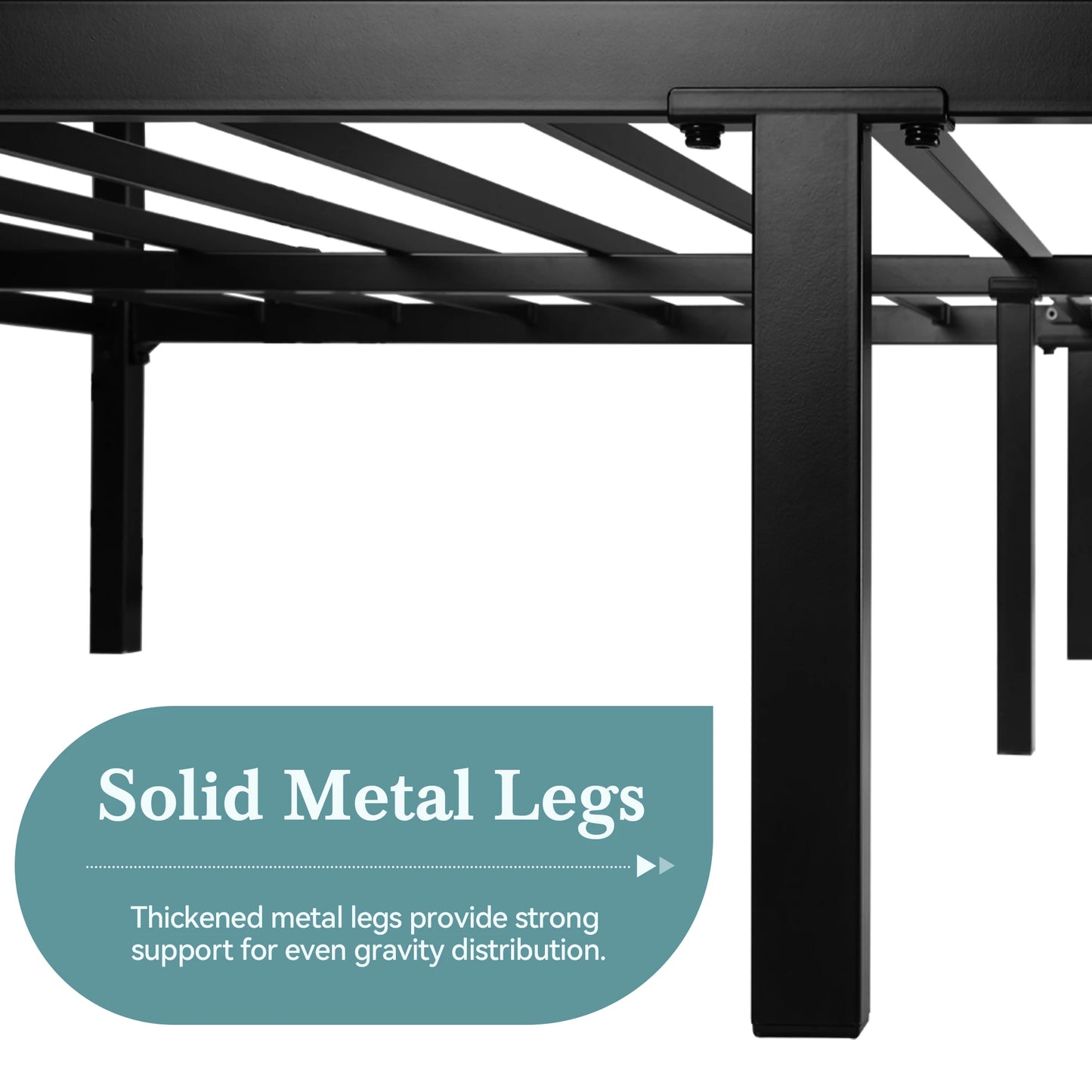 HOOMIC Canopy Bed Frame With Enhanced 4 Poster Crossbars