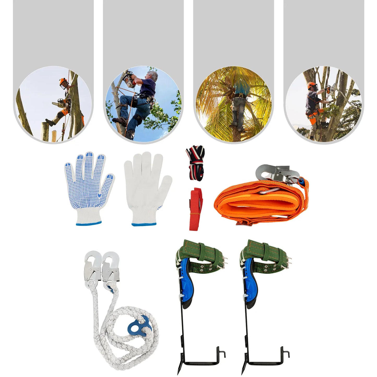 Tree Climbing Tool Kit With Safety Belt And 2m Steel Rope