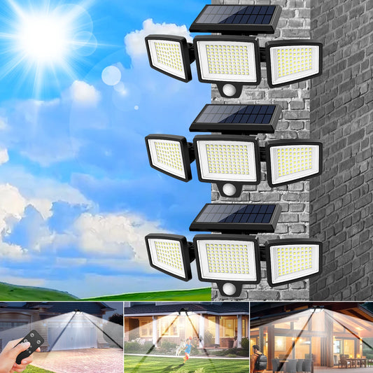SZRSTH Outdoor Solar Lights 3 Pack Motion Sensor 2800LM LED