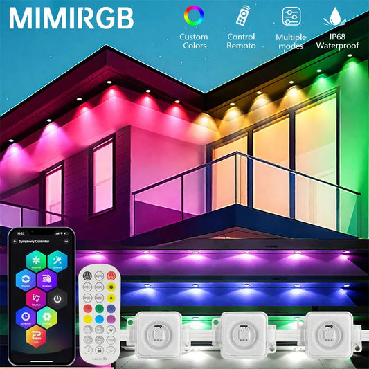MIMIRGB Waterproof Outdoor LED Light String Eaves Lights With App Control
