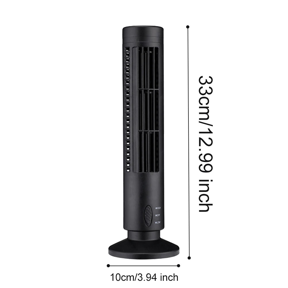 alloet LED Bladeless Tower Fan 90 Degree Oscillating USB Fan